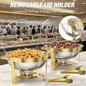 5-liter Stainless Steel Warming Tray with Fuel Rack and Food Warmer