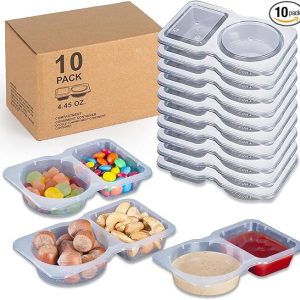 Double Compartment Snack Containers With Lids